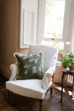 Olive Grove Print Cushion Green by Raine & Humble